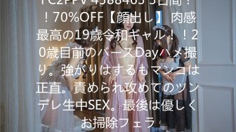 FC2PPV 4388463 3日間！！70%OFF【顔出し】 肉感最高の19歳令和ギャル！！20歳目前のバースDayハメ撮り。強がりはするもマンコは正直。責められ攻めてのツンデレ生中SEX。最後は優しくお掃除フェラ